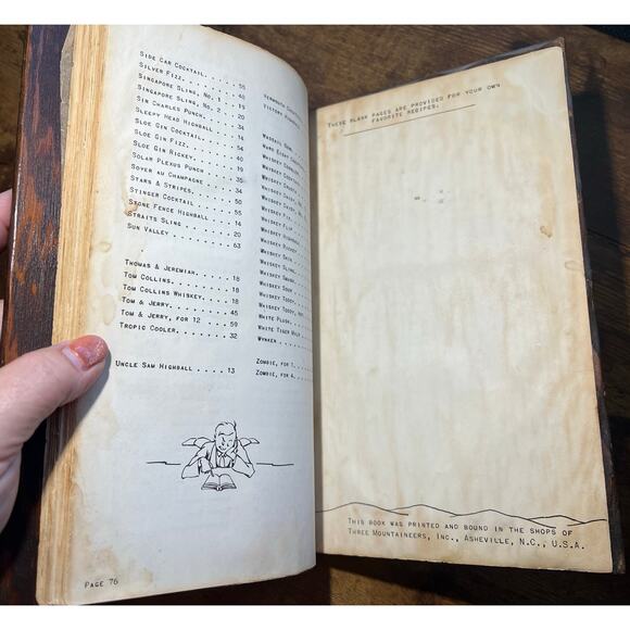 VINTAGE 1941 HERE'S HOW COCKTAILS Wooden Recipe Book Barware Whitfield W Cover - Picture 10 of 11